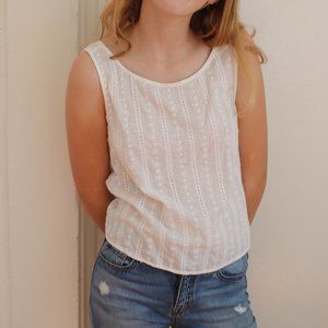 Brandy Melville White Open Back Tank Top